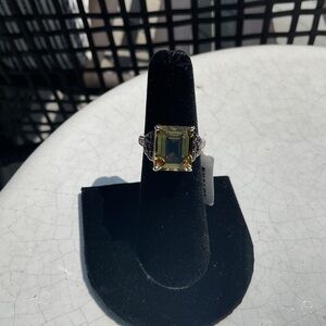Citrine,ruby’s & diamond Sterling Silver Ring 5